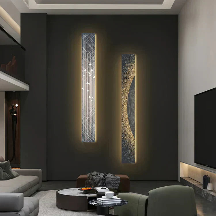 Rustic Fabric Panel Wall Light