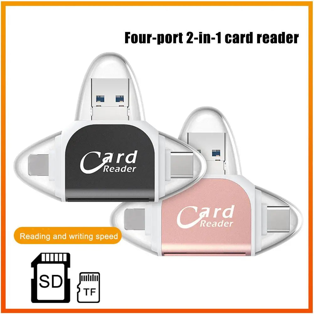 Compact 4-in-1 USB Card Reader