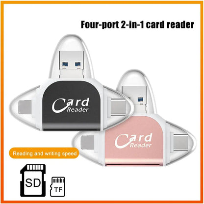 Compact 4-in-1 USB Card Reader