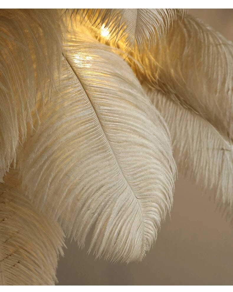Delicate White Feather Floor Lamp
