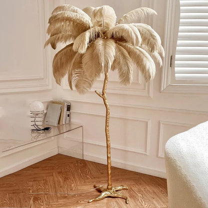 Delicate White Feather Floor Lamp
