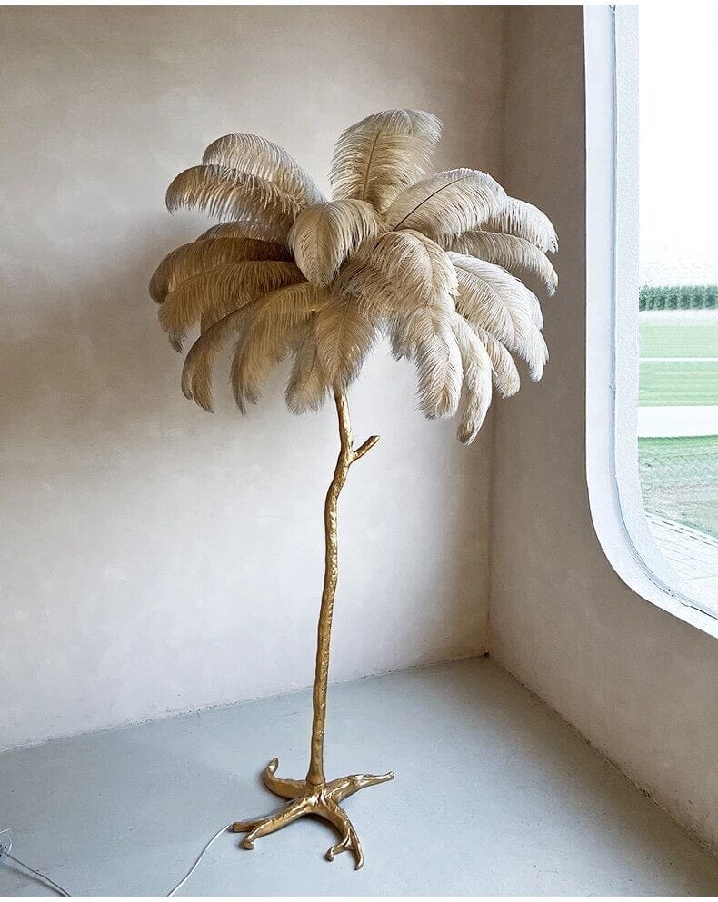 Delicate White Feather Floor Lamp