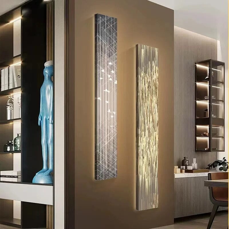 Rustic Fabric Panel Wall Light
