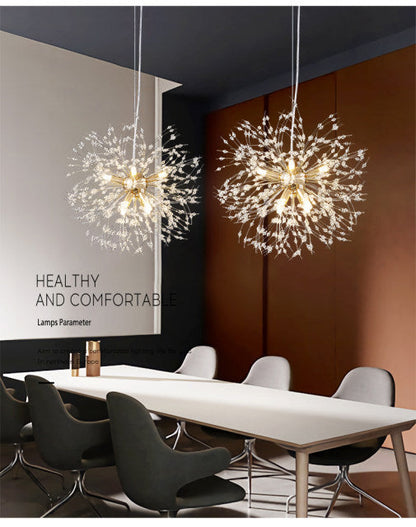 Luxurious Crystal Floral Pendant Light Fixture