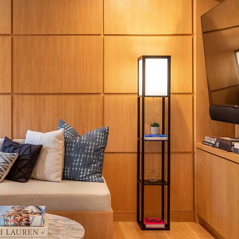 Tall Floor Lamp With Storage Shelves
