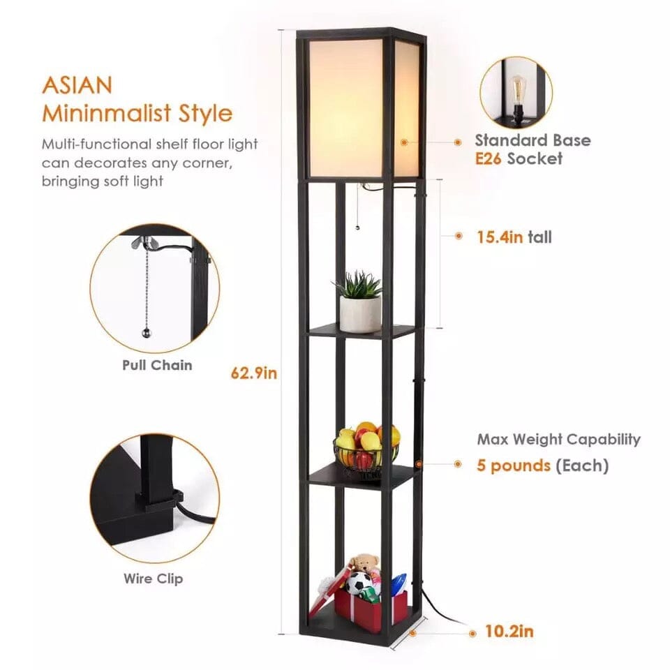 Tall Floor Lamp With Storage Shelves