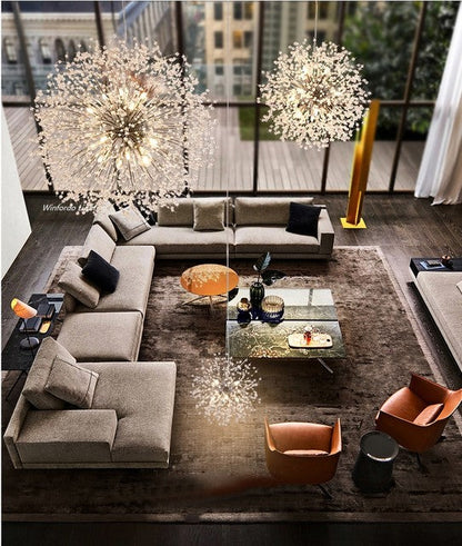 Luxurious Crystal Floral Pendant Light Fixture
