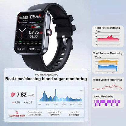 Easy Wear Smartwatch Blood Sugar Tracker