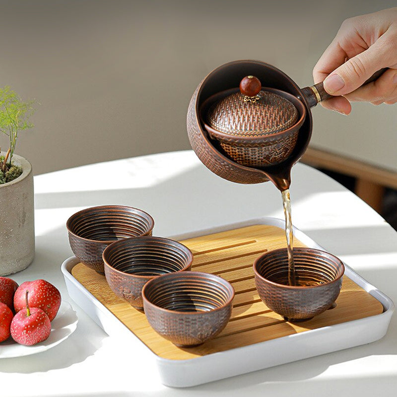 Traditional Chinese Clay Whistling Teapot Set
