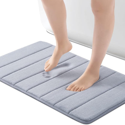 Comfortable 3-Piece Memory Foam Bathroom Mats, Anti-Slip