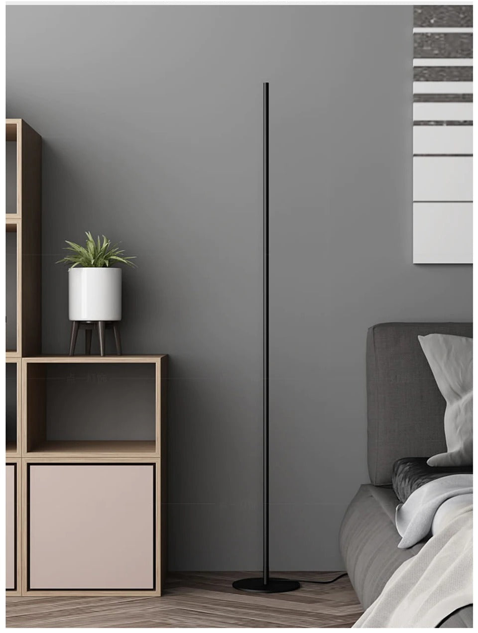 Slim Modern Floor Lamp with LED Lighting