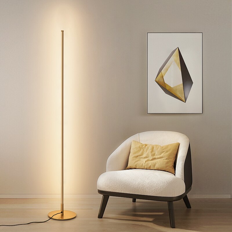 Slim Modern Floor Lamp with LED Lighting
