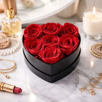 Fresh Long Lasting Rose Heart Shaped Gift Box