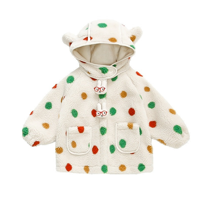 Cute Kids Dino Woolen Jacket for Girls - Lusomart