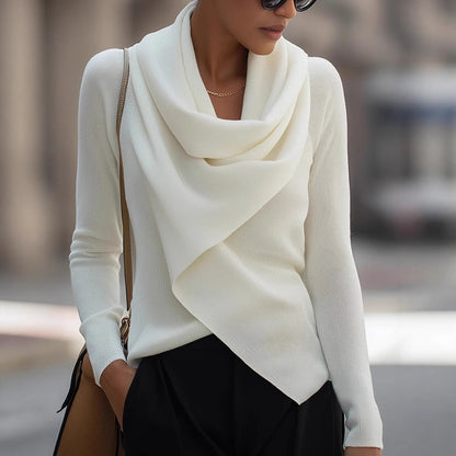 Cozy Crew Neck Sweater with Soft Knit Fabric - Lusomart