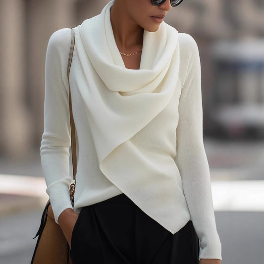 Cozy Crew Neck Sweater with Soft Knit Fabric - Lusomart