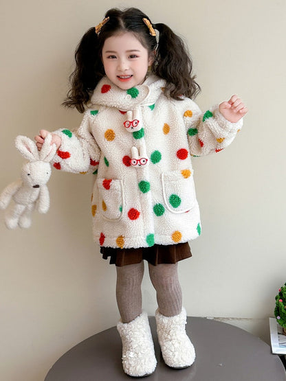 Cute Kids Dino Woolen Jacket for Girls
