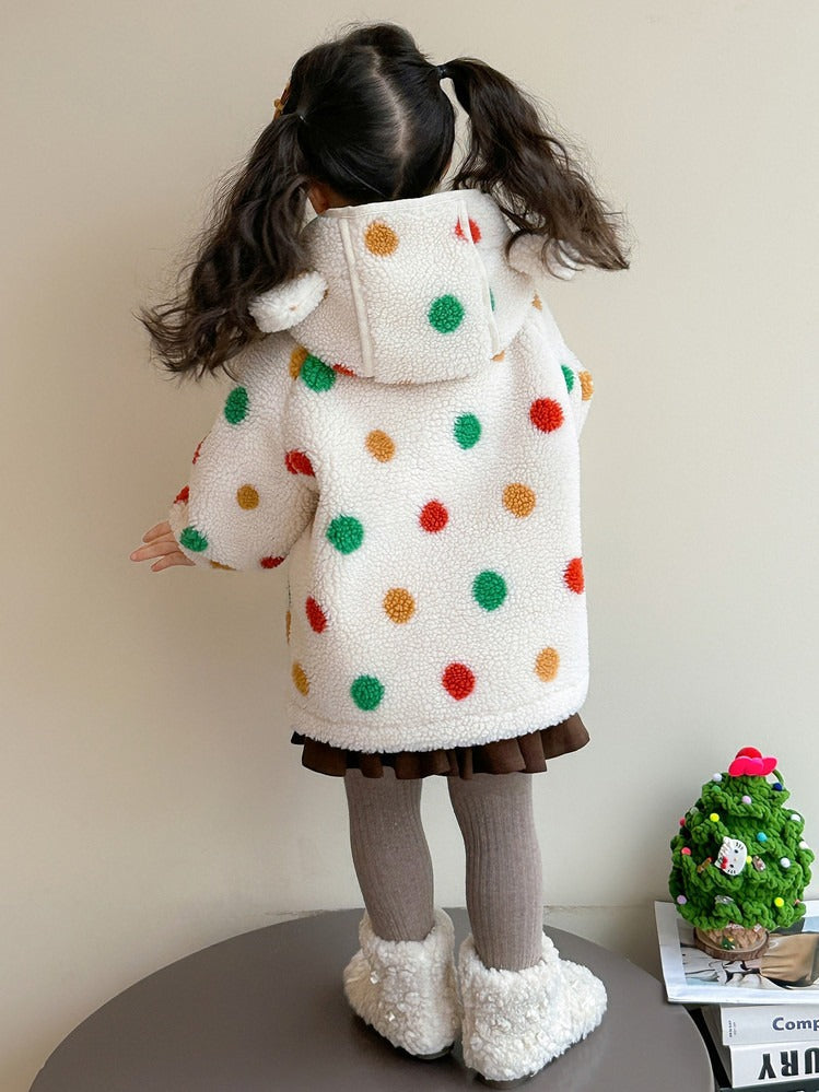 Cute Kids Dino Woolen Jacket for Girls