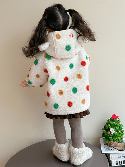 Cute Kids Dino Woolen Jacket for Girls