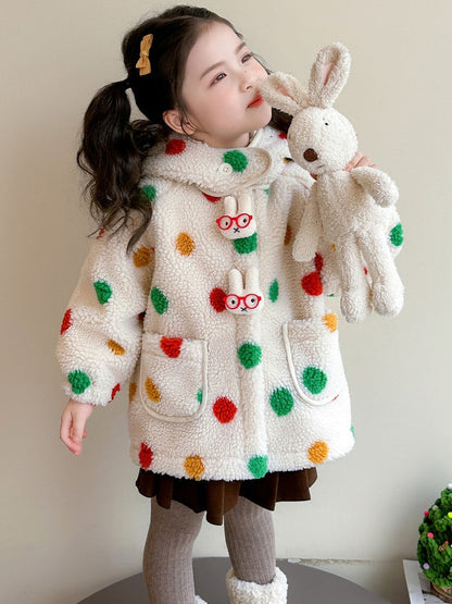 Cute Kids Dino Woolen Jacket for Girls