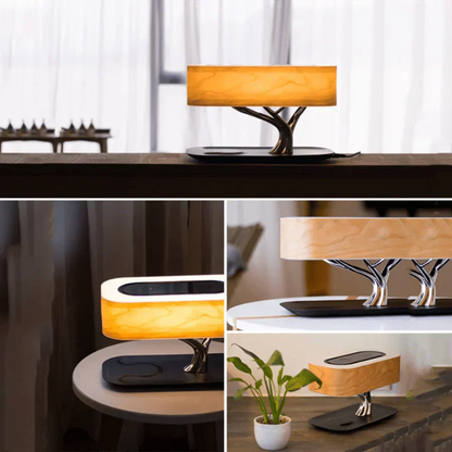 Bedside Table Lamp with Bluetooth Speaker and USB Charger