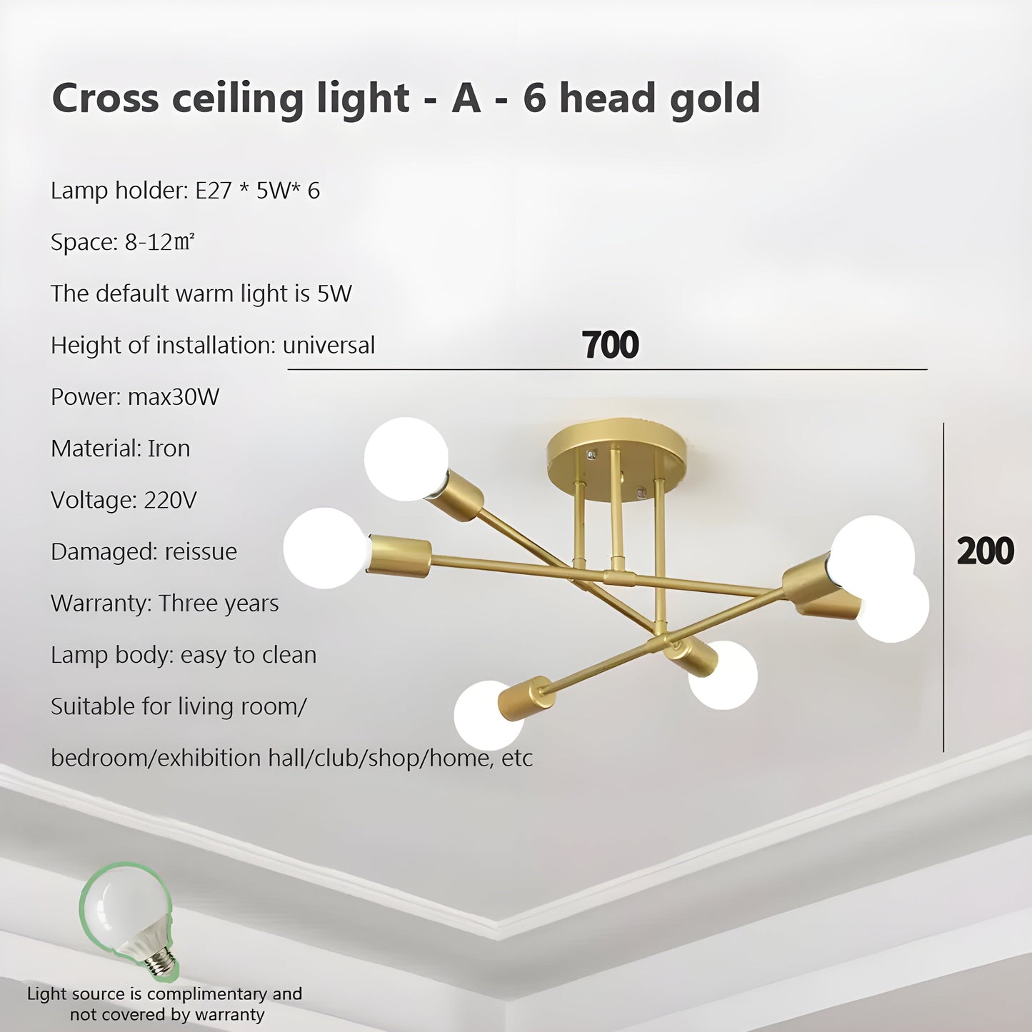 Stylish Gold Pendant Light Fixture