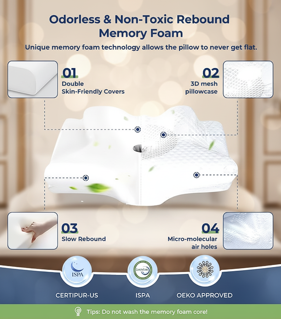 Contour Supportive Memory Foam Pillow
