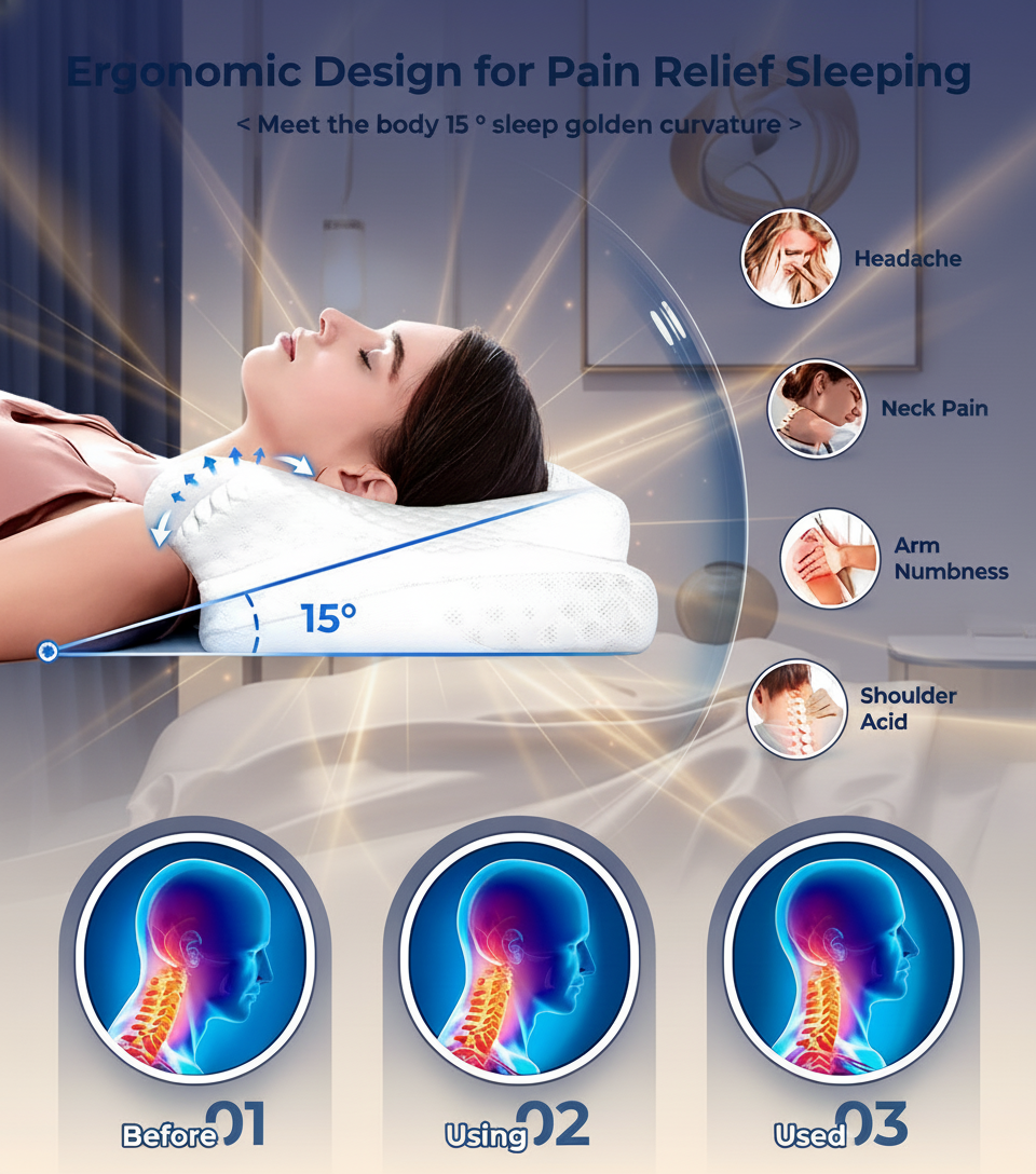 Contour Supportive Memory Foam Pillow
