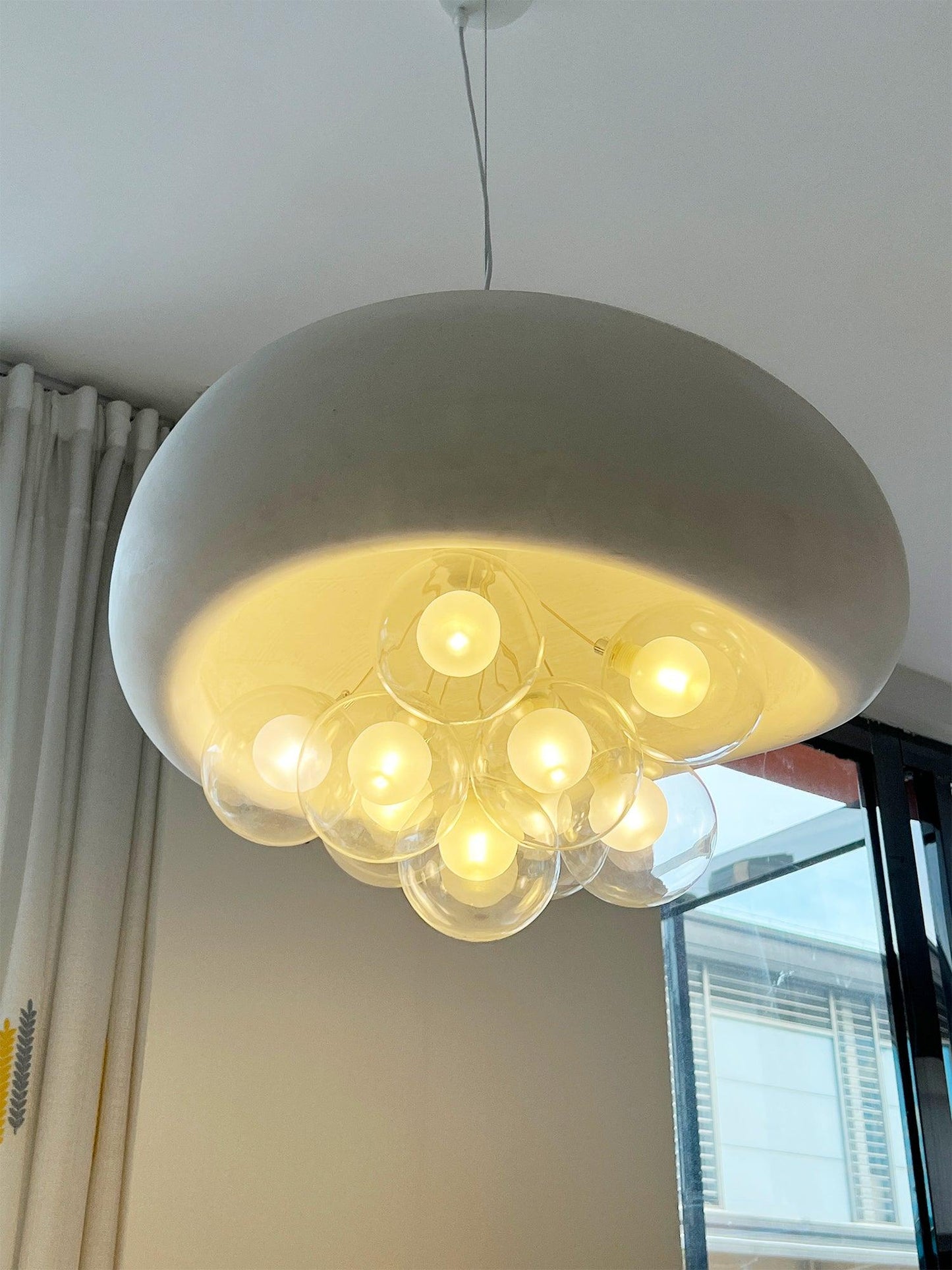 Globe Glass Pendant Light with Bubble Shade