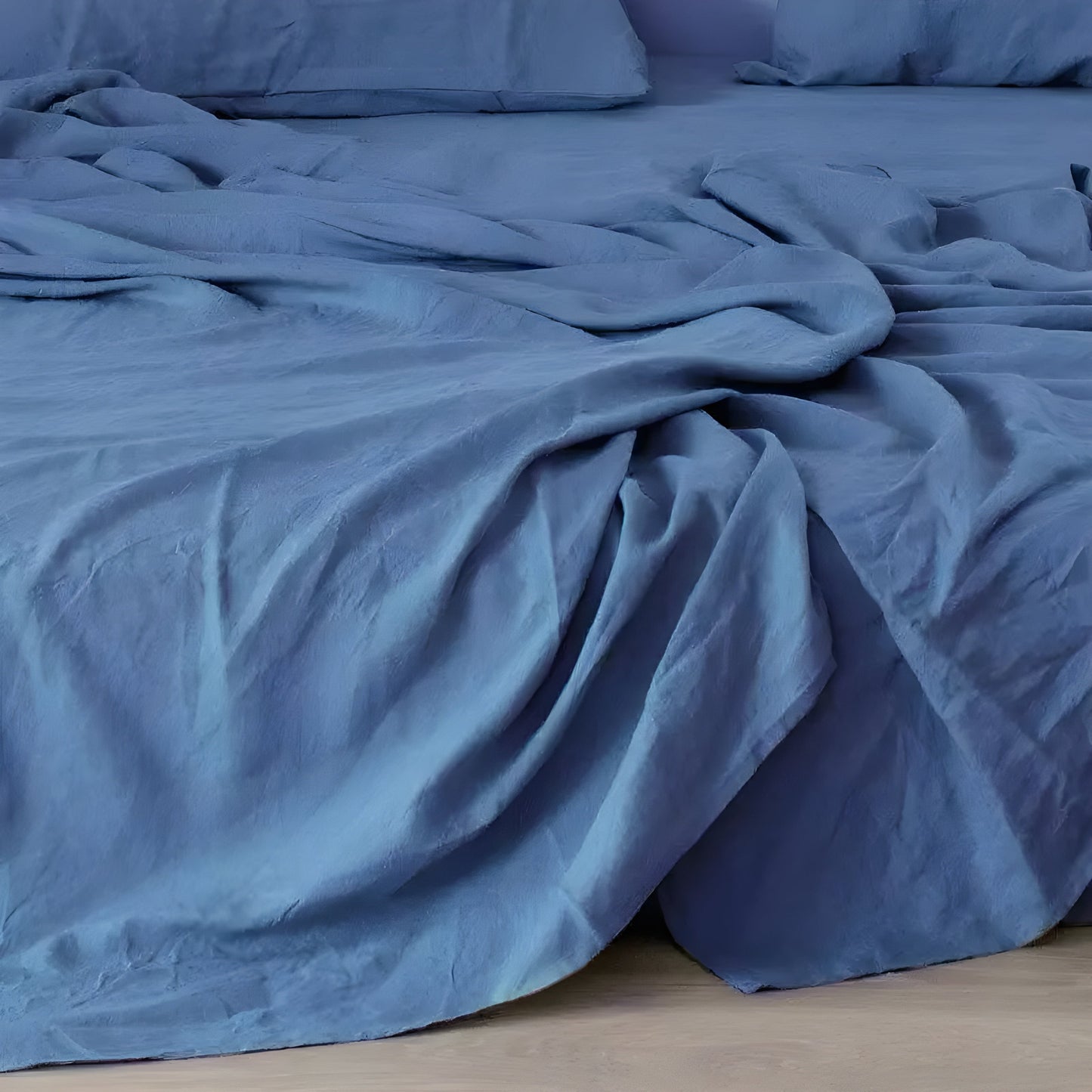 Soft Linen Bed Sheet Set with 2 Pillowcases - Natural Color
