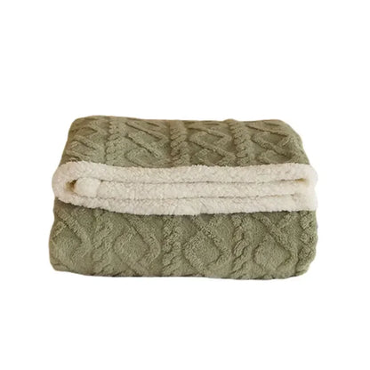 Plush Double Layer Woolen Throw Blanket