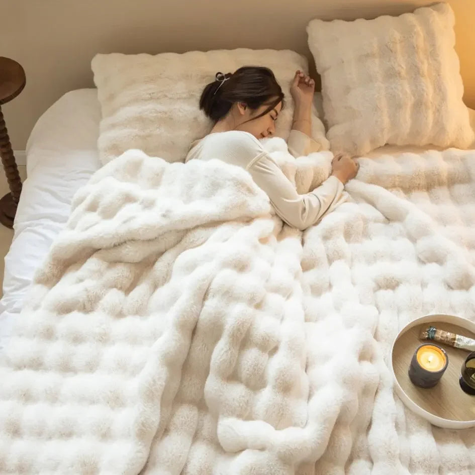 Cozy Warm Woolen Blanket Soft Throw For Winter Nights