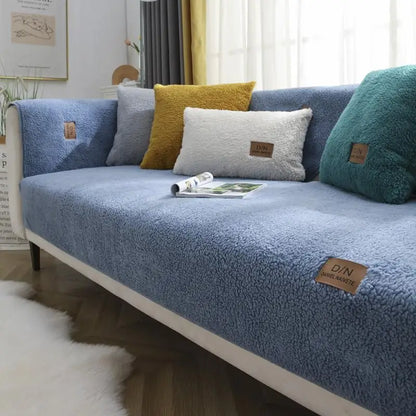 Durable Plush Fleece Slip Resistant Couch Protector