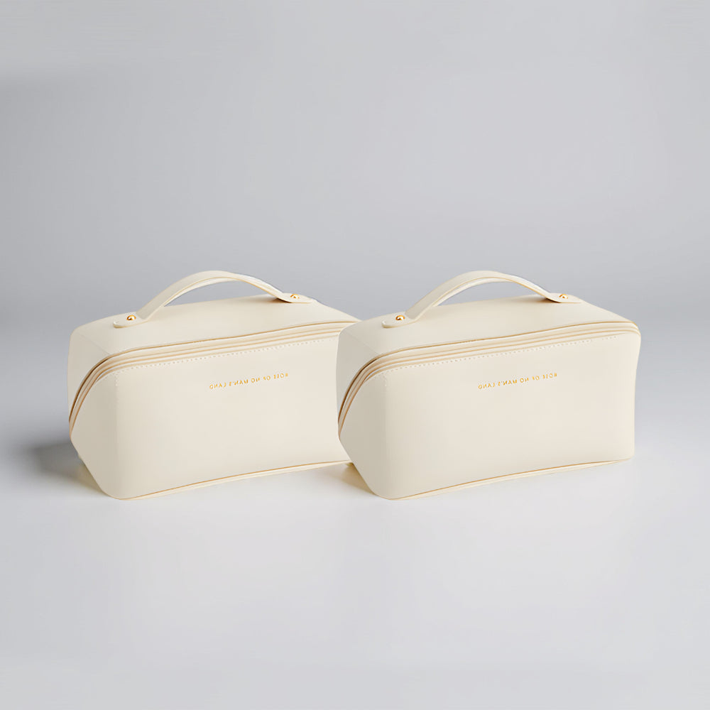Spacious Travel Makeup Case PU Cosmetic Organizer