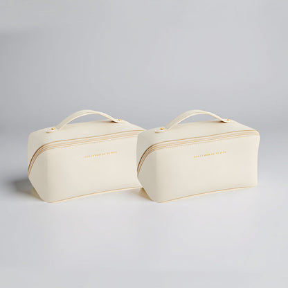 Spacious Travel Makeup Case PU Cosmetic Organizer