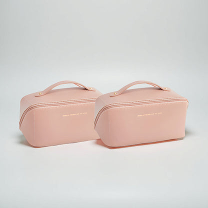 Spacious Travel Makeup Case PU Cosmetic Organizer
