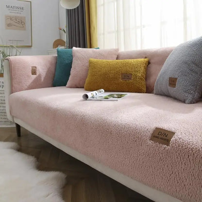 Durable Plush Fleece Slip Resistant Couch Protector