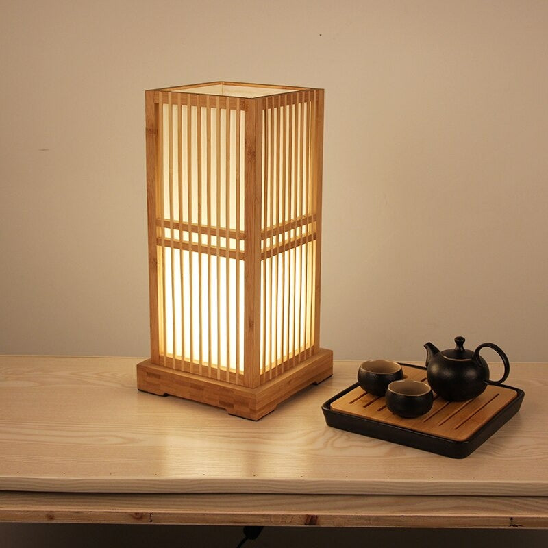 Natural Bamboo Wooden Table Lamp - Lusomart