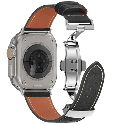 Genuine Leather Strap for Apple Watch with Buckle Clasp - Lusomart