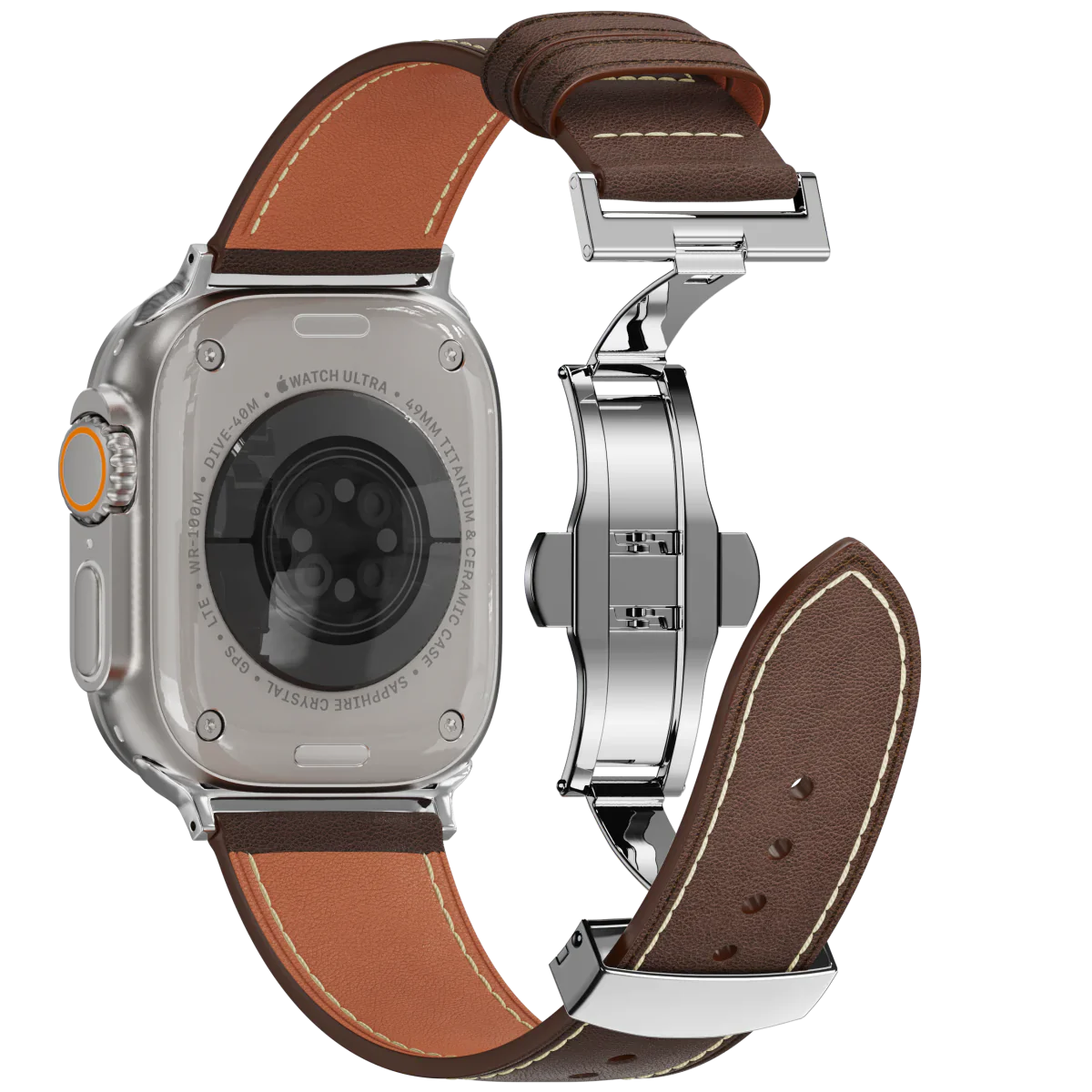 Genuine Leather Strap for Apple Watch with Buckle Clasp