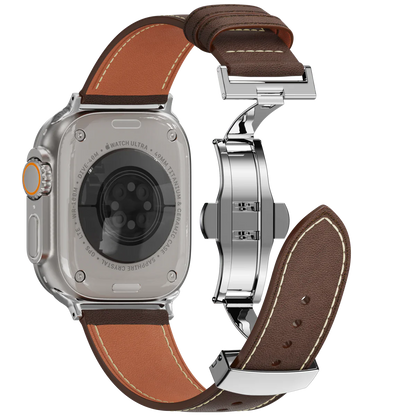 Genuine Leather Strap for Apple Watch with Buckle Clasp
