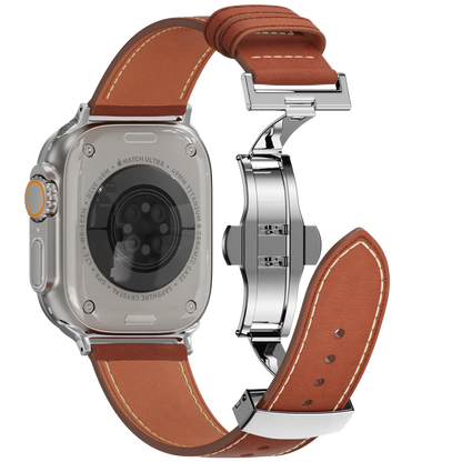 Genuine Leather Strap for Apple Watch with Buckle Clasp
