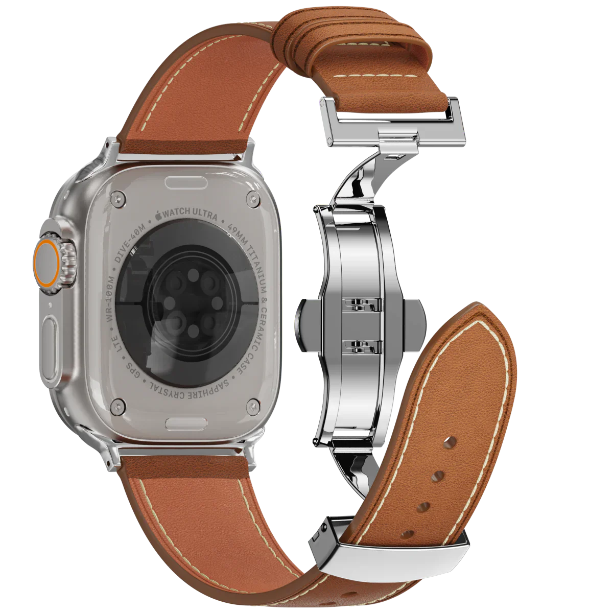 Genuine Leather Strap for Apple Watch with Buckle Clasp