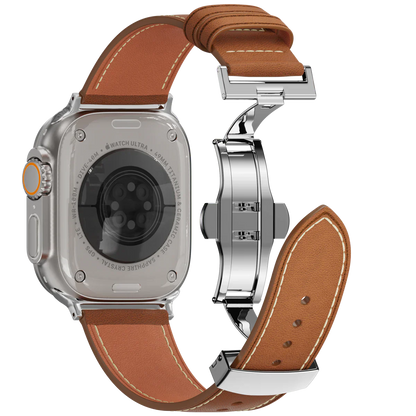 Genuine Leather Strap for Apple Watch with Buckle Clasp