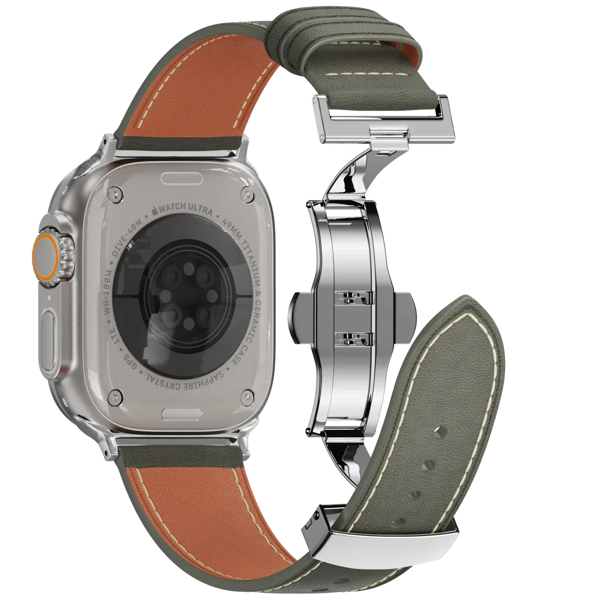 Genuine Leather Strap for Apple Watch with Buckle Clasp