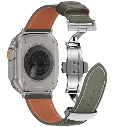 Genuine Leather Strap for Apple Watch with Buckle Clasp