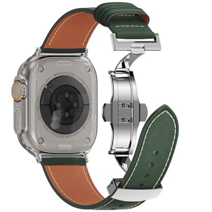 Genuine Leather Strap for Apple Watch with Buckle Clasp