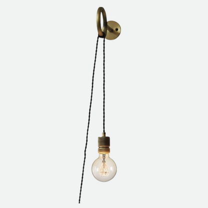 Rustic Metal Plug-In Wall Lamp