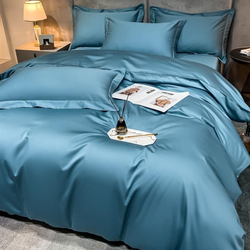 Soft Pastel Blue Luxury Duvet Cover Set