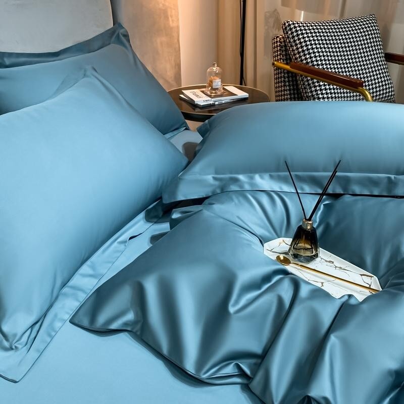 Soft Pastel Blue Luxury Duvet Cover Set